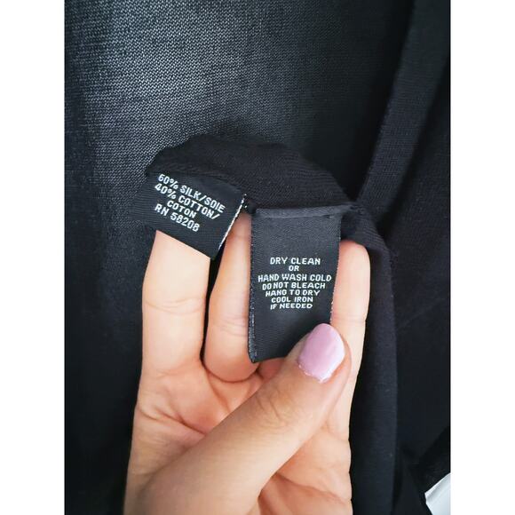 Karoo Mark Eisen Silk Open Front Cardigan S/M Black - Picture 4 of 5